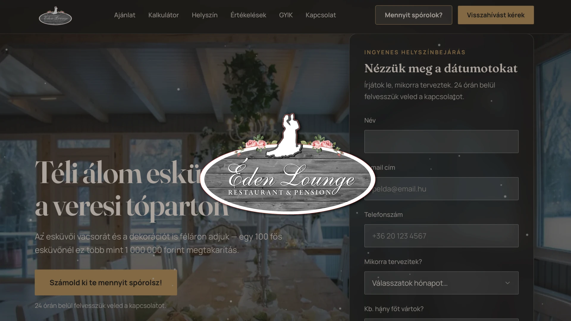 Éden Lounge esküvői helyszín oldal